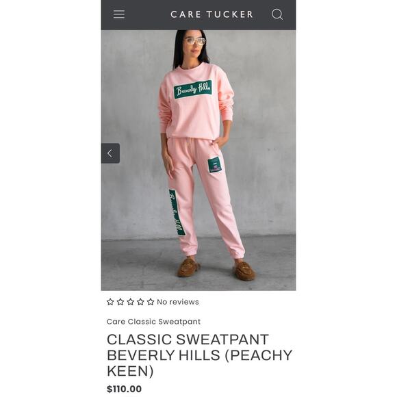 Care Tucker Care Classic Sweatpants Pink Comfy 100% Cotton Soft - Picture 3 of 9